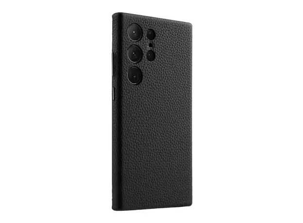 TVC MELKCO For Samsung Galaxy S25 Ultra Case Genuine Cow Leather + PC Anti Drop Phone Back Cover - Black, 3 image