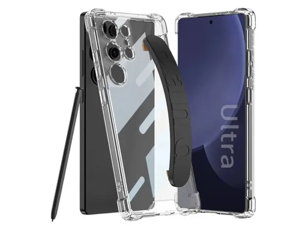 Mobile Case TVC GKK 10873 For Samsung S25 Ultra Case Airbag Shockproof Phone Cover with Wrist Strap - Black