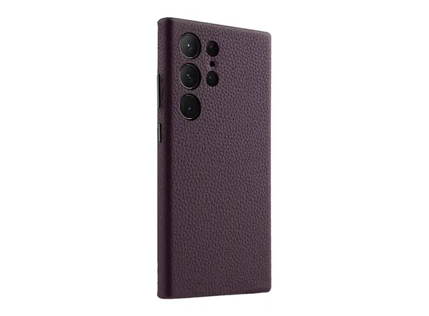 TVC MELKCO For Samsung Galaxy S25 Ultra Case Genuine Cow Leather + PC Anti Drop Phone Back Cover - Purple, 2 image