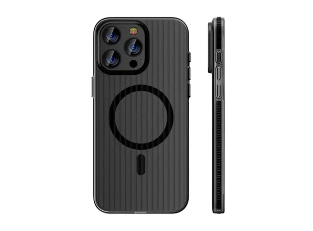 TVC iPhone 16 Pro Max Case Compatible with MagSafe Corrugated Texture Hard PC Matte Phone Cover - Black Edge, 2 image