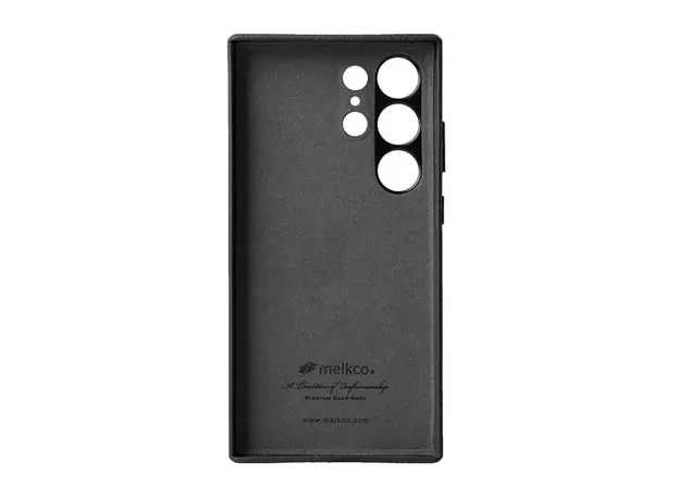 TVC MELKCO For Samsung Galaxy S25 Ultra Case Genuine Cow Leather + PC Anti Drop Phone Back Cover - Black, 2 image