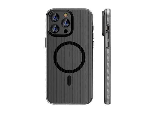 TVC iPhone 16 Pro Max Case Compatible with MagSafe Corrugated Texture Hard PC Matte Phone Cover - Grey Edge, 2 image