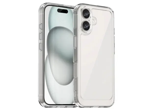 TVC iPhone 16 Clear Case TPU + Acrylic Slim Phone Cover