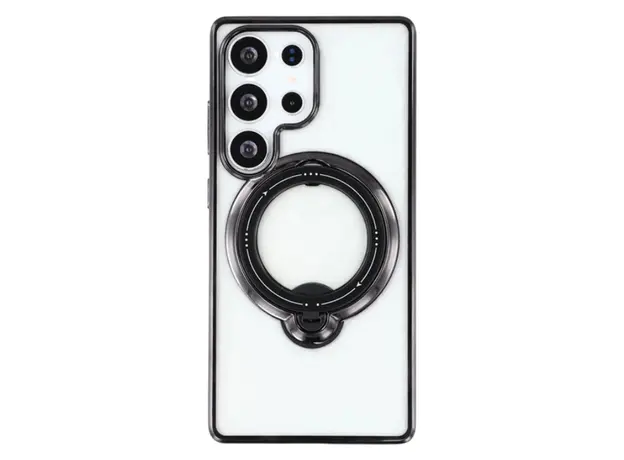 TVC Samsung Galaxy S25 Ultra Case Kickstand PC+TPU Magnetic Phone Cover - Black