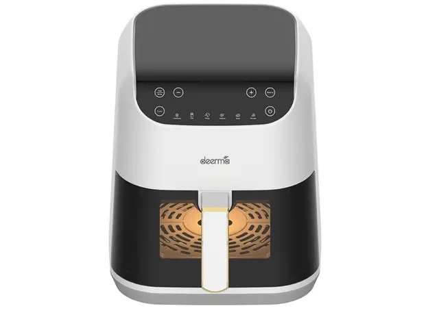 აეროგრილი Deerma DEM-KZ130W, 1300W, 5.5L, Air Fryer, White/Black, 2 image
