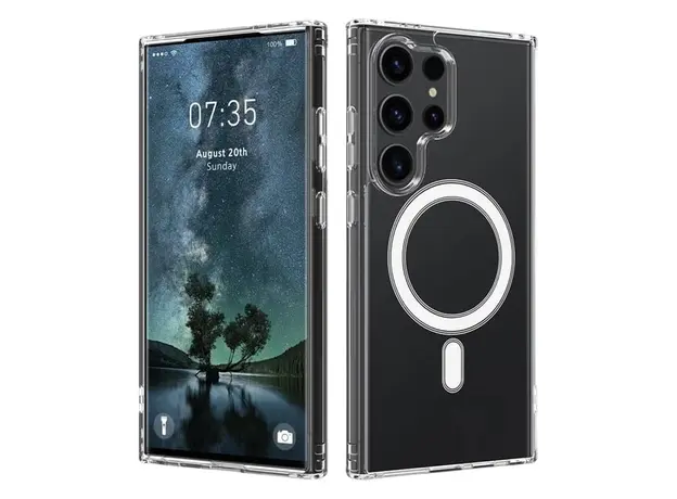 TVC Samsung Galaxy S25 Ultra Clear Case TPU+Acrylic Magnetic Phone Cover Compatible with MagSafe