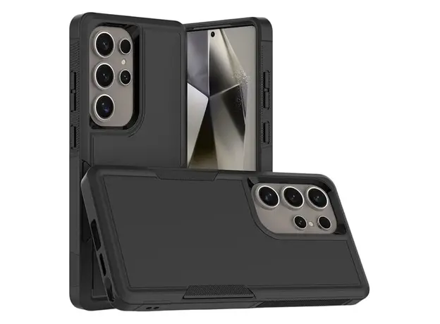 TVC Samsung Galaxy S25 Ultra Case 2-in-1 PC+TPU Shockproof Phone Cover - Black