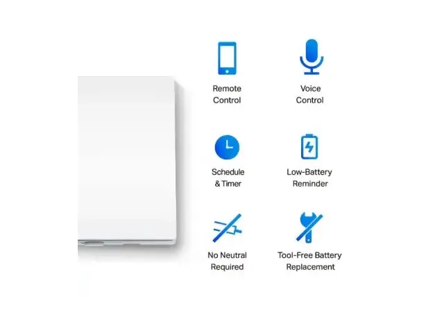 Smart Switch TP-Link Tapo S210 Smart Light Switch, 1-Gang 1-Way, White, 2 image