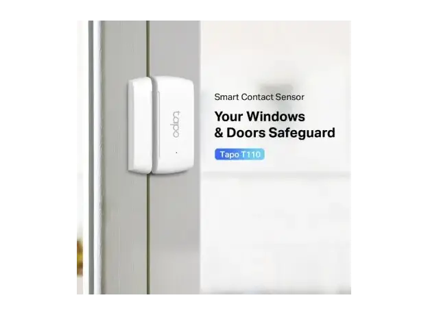 Smart Contact Sensor TP-Link Tapo T110, Door/Window, CR2032, White, 2 image