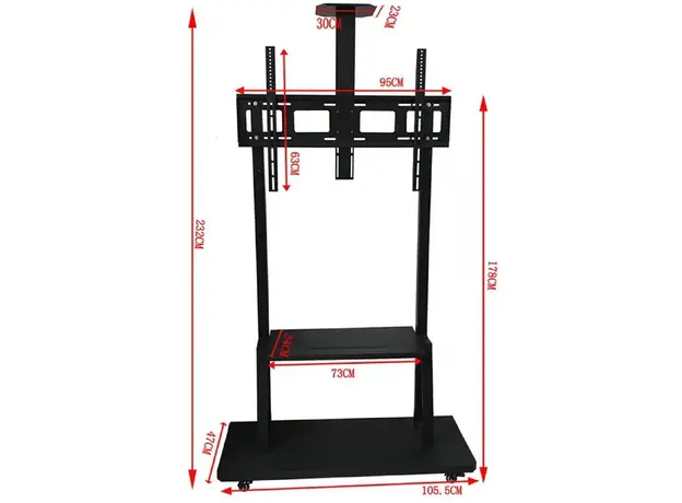 TV Mount Allscreen C1800, 42"-100", TV Mount With Roller, Black, 3 image