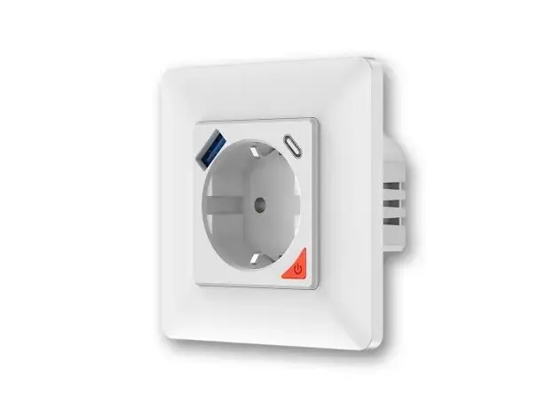 Smart Wall Socket Moes WK-Y-EU-1U1C-WH-EN, Wi-Fi, 16A, 3680W, USB-A + USB-C 20W, In-wall, White, 16 image