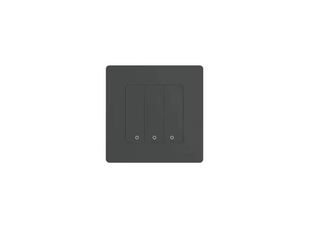 Smart Switch MOES Star Ring ZS-SR-EU3-GY-MS, ZigBee 3.0, 3 Gang, Grey