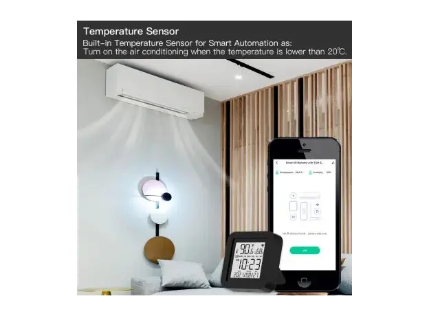 Smart IR Remote Moes WR-TY-THR-BK-MS Wi-Fi, with Temperature and Humidity Sensor, Black, 2 image