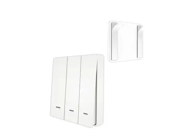 Smart Scene Switch Moes ZT-B-EU3-MS, Zigbee, 3 Gang, 9 Scenes, Battery Powered, White, 4 image