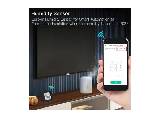 Smart IR Remote Moes WR-TY-THR-BK-MS Wi-Fi, with Temperature and Humidity Sensor, Black, 3 image