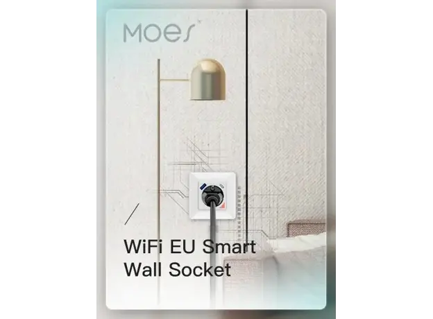 Smart Wall Socket Moes WK-Y-EU-1U1C-WH-EN, Wi-Fi, 16A, 3680W, USB-A + USB-C 20W, In-wall, White, 17 image