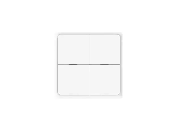 Scene Switch Moes ZT-SY-EU4S-WH-MS Zigbee, 4 Gang, 12 Scenes, Battery Powered, Wireless, White
