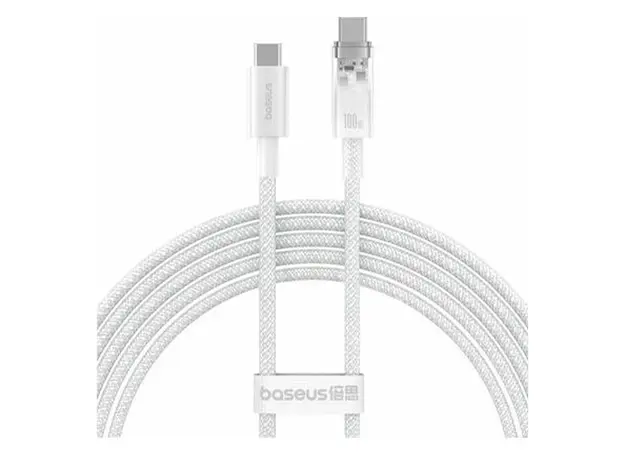 Cable Baseus P10319703221-00 Explorer Series Fast Charging Cable with Smart Temp Control Type-C to Type-C 100W 1m Stellar White