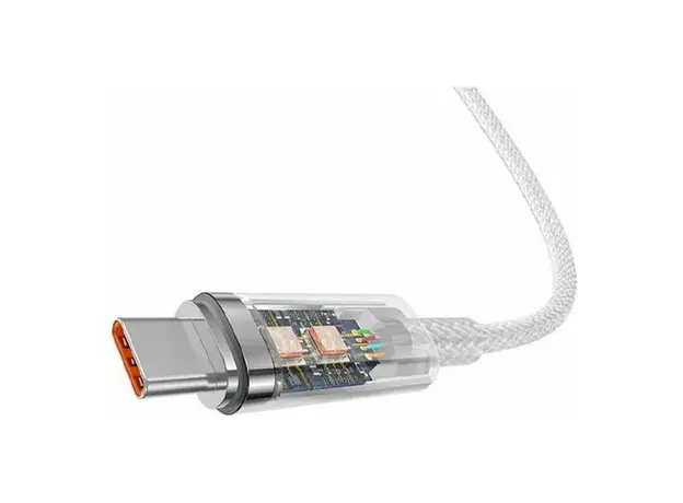 Cable Baseus P10319703221-00 Explorer Series Fast Charging Cable with Smart Temp Control Type-C to Type-C 100W 1m Stellar White, 3 image