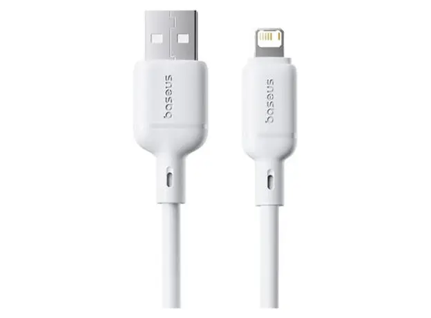 Cable Baseus P10377702213-01 Silky Series Fast Charging Cable USB to Lightning 2.4A 2m Moon White, 2 image
