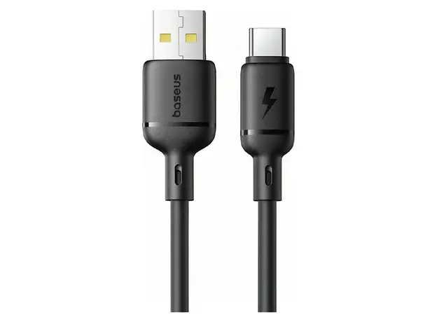 Cable Baseus P10377703113-02 Silky Fast Charging Data Cable USB-A to USB-C 3A 1m Black, 3 image