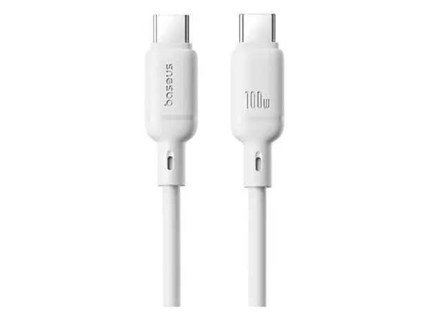 Cable Baseus P10377704213-00 Silky Series Fast Charging Cable Type-C to Type-C 100W 1m Moon White, 2 image