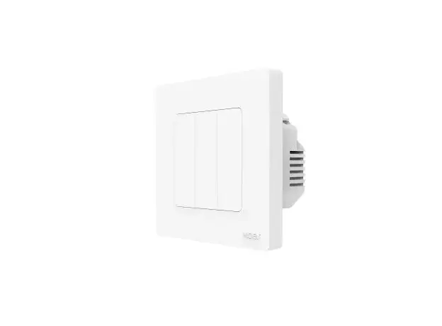 Smart Switch MOES Star Ring ZS-SR-EU3-WH-MS, ZigBee 3.0, 3 Gang, White, 2 image