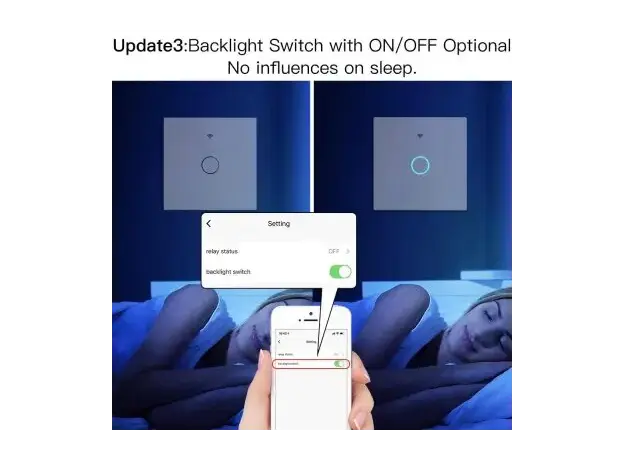 Smart Switch Moes WRS-EU3-WH-MS, Wi-Fi + RF433, Touch, 3 Gang, EU, Neutral Required, White, 3 image