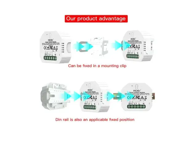 Smart Switch Module Moes ZRM-104-MS, ZigBee 3.0 + RF, 1 Gang, 10A, Alexa / Google Home, 2 image