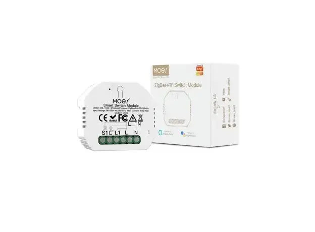 Smart Switch Module Moes ZRM-104-MS, ZigBee 3.0 + RF, 1 Gang, 10A, Alexa / Google Home, 8 image