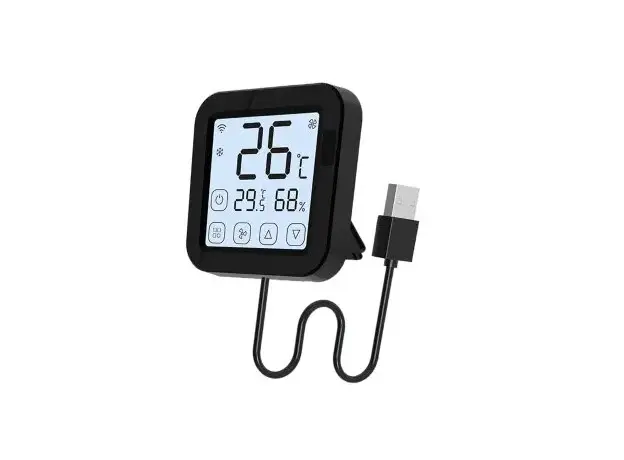 Smart IR Thermostat Moes WR-FL-S16-BK-MS, Wi-Fi, AC Remote Controller, Temperature & Humidity Sensor, Black, 2 image