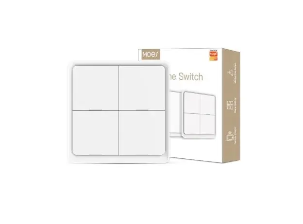 Scene Switch Moes ZT-SY-EU4S-WH-MS Zigbee, 4 Gang, 12 Scenes, Battery Powered, Wireless, White, 3 image