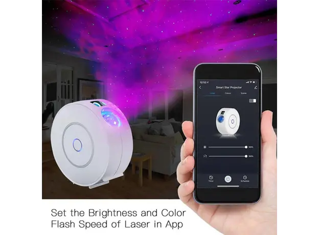 Lighting MOES WL-NX-SP-EN Smart Wi-Fi Star Projector, 5W, 16M Colors, App Control, White, 4 image