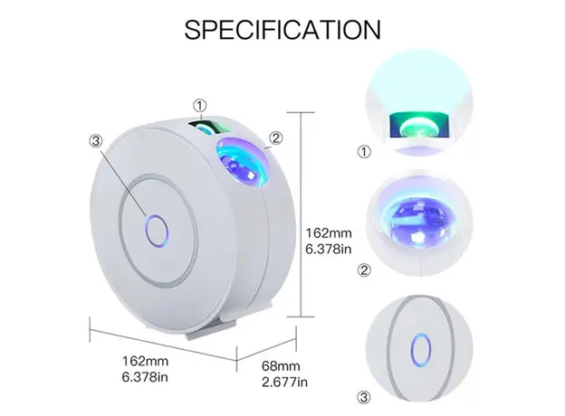Lighting MOES WL-NX-SP-EN Smart Wi-Fi Star Projector, 5W, 16M Colors, App Control, White, 5 image
