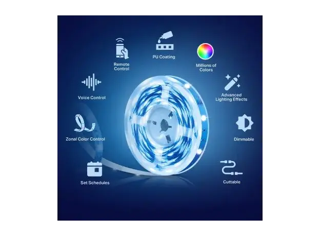 Lighting TP-Link Tapo L920-5 Smart Wi-Fi LED Light Strip, 5 m, RGBIC, 16M Colors, 50 Color Zones, Alexa/Google, 7 image