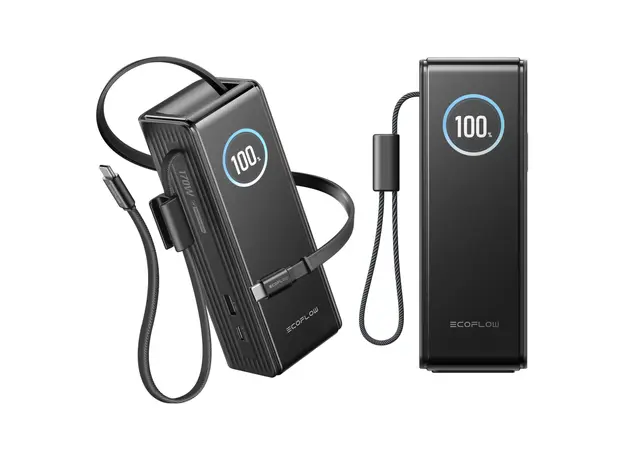 Power Bank EcoFlow RAPID 25000mAh, 170W, 100W Built-In and Retractable Cables, Black, 2 image