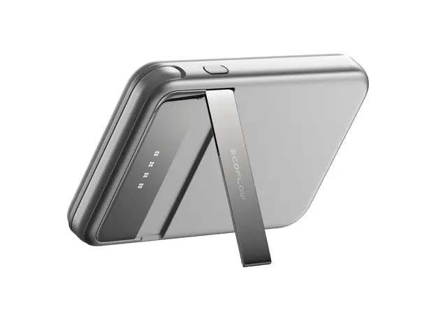 Power Bank EcoFlow RAPID Magnetic 5000mAh, Qi2 15W Wireless, 30W, Built-in USB-C Cable, Silver, 3 image