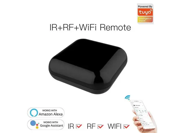 Smart Universal Remote Controller Moes UFO-R2-RF, Wi-Fi, IR + RF 433/315MHz, Black, 5 image