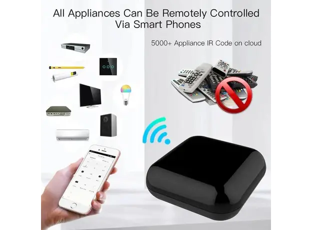 Smart Universal Remote Controller Moes UFO-R2-RF, Wi-Fi, IR + RF 433/315MHz, Black, 6 image