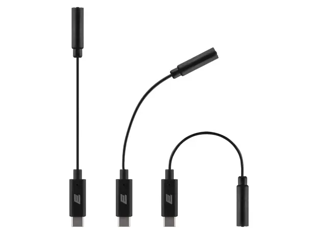 Adapter 2E MAC010 3.5mm to Type-C, Black, 2 image