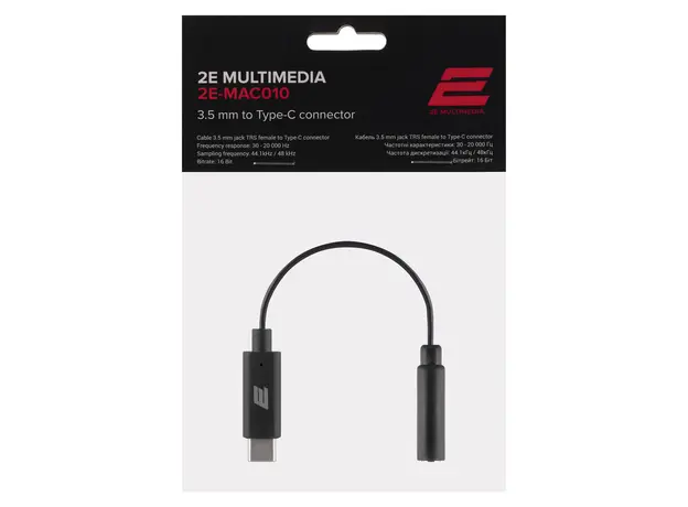 Adapter 2E MAC010 3.5mm to Type-C, Black, 4 image