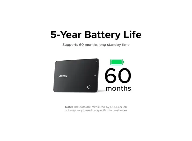 Bluetooth Tracker UGREEN CM915 (75644) Slim Pro, iOS + Android, Smart Tag Finder, Dark Gray, 7 image