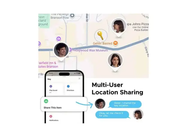 Bluetooth Tracker UGREEN CM916 (75646) FineTrack Duo, Apple Find My / Google Find Hub, USB-C, Grey, 8 image