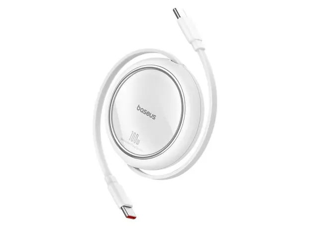 Cable Baseus P10364500211-00 Free2Draw Mini Retractable Charging Cable Type-C to Type-C 100W 1m Moon White