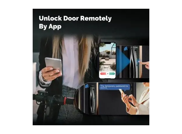 Smart Door Lock Moes WDL-T9P-EN Wi-Fi, 3D Face Recognition, Fingerprint, HD Camera, Black, 2 image