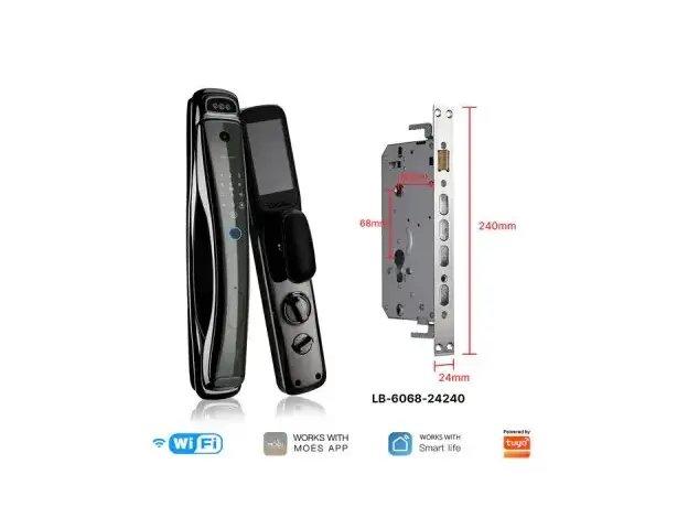 Smart Door Lock Moes WDL-T9P-EN Wi-Fi, 3D Face Recognition, Fingerprint, HD Camera, Black, 3 image