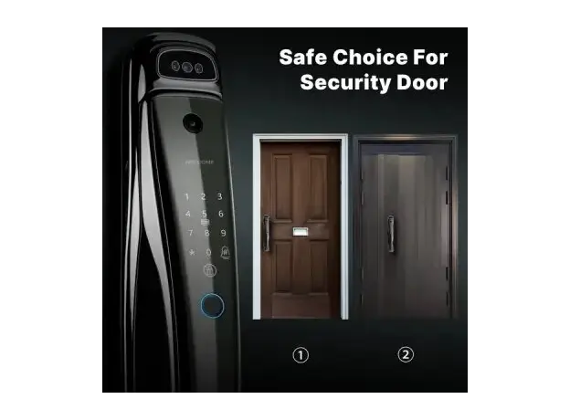 Smart Door Lock Moes WDL-T9P-EN Wi-Fi, 3D Face Recognition, Fingerprint, HD Camera, Black, 4 image