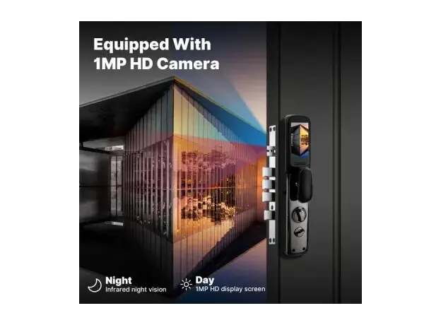 Smart Door Lock Moes WDL-T9P-EN Wi-Fi, 3D Face Recognition, Fingerprint, HD Camera, Black, 7 image