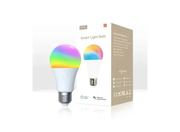 Smart Bulb Moes WB-TDA14-RCW-E27-MS, Wi-Fi, E27, 14W, 1521 lm, RGB + 2700-6500K, White, 6 image