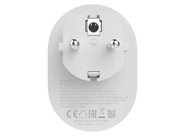 Smart Plug Xiaomi Smart Plug 2 EU BHR6868EU ZNCZ302KK, 3680W, Wi-Fi, Bluetooth, White, 3 image